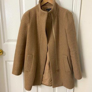J. Crew Tan Coat with Standing Collar - Size 00